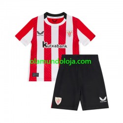 Camisola Athletic Bilbao Criança Equipamento Primeiro 2024-2025 Manga Curta